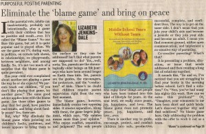 Eliminate The Blame Game and Bring On Peace